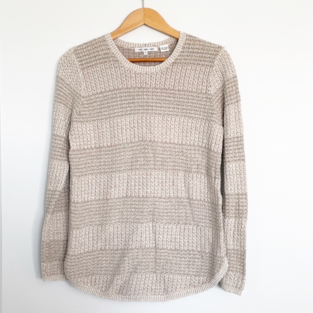 Eight Eight Eight Tan Pointelle Knit Sweater